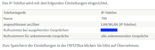 FritzBox confirmation